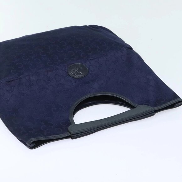 CELINE C Sulky Hand Bag Canvas Leather Navy Auth - Picture 5 of 16